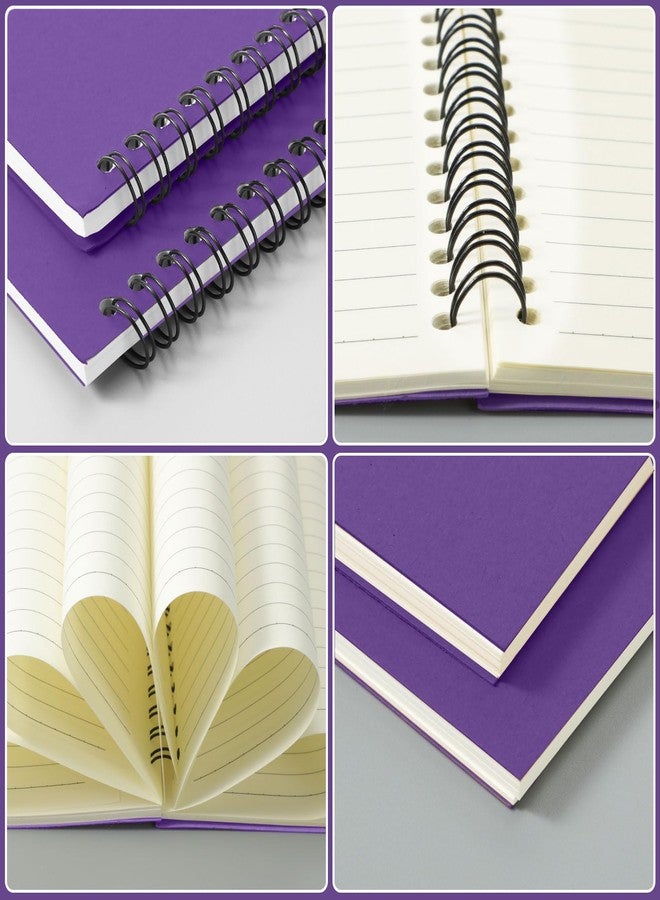 Epakh 22 Pack A5 Spiral Notebook with Kraft Cover, Back to School Hardcover Spiral Journal Notebook 5.5 x 8.3 Inch, First Day of School Travel Journal Notepad, 50 Sheets 100 Pages(Purple,Lined) - Image 3